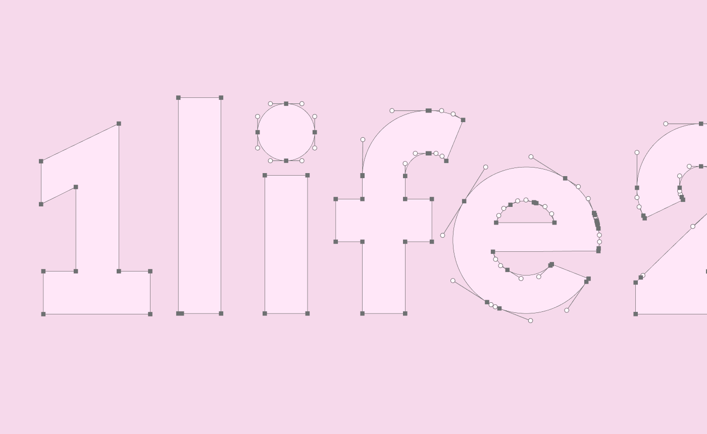 1Life2Love Logo Typography Construction