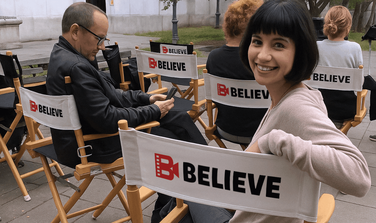 BELIEVE Inc. — Director chairs on set