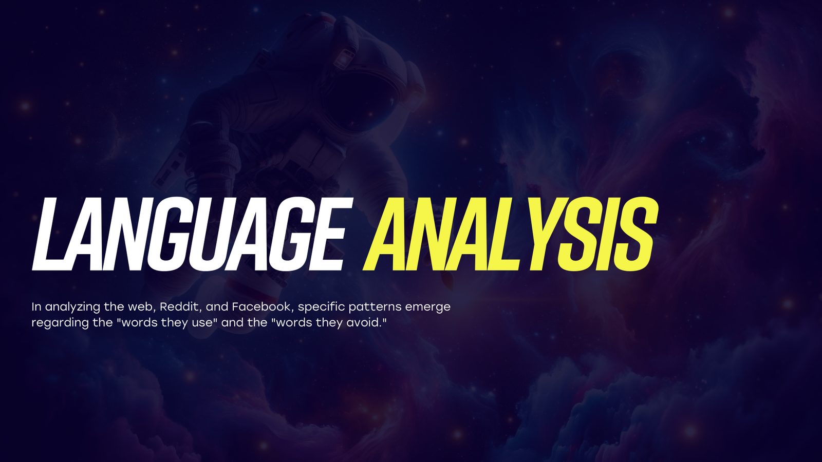 Framework chapter: Language analysis