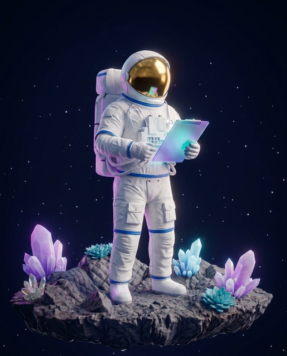 Site Doctor: astronaut with a gold visor, at work