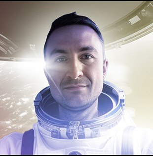Ihor, Paid Media Specialist, in an MK-Way spacesuit
