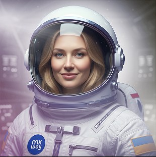 Olha, Paid Media Specialist, in an MK-Way spacesuit