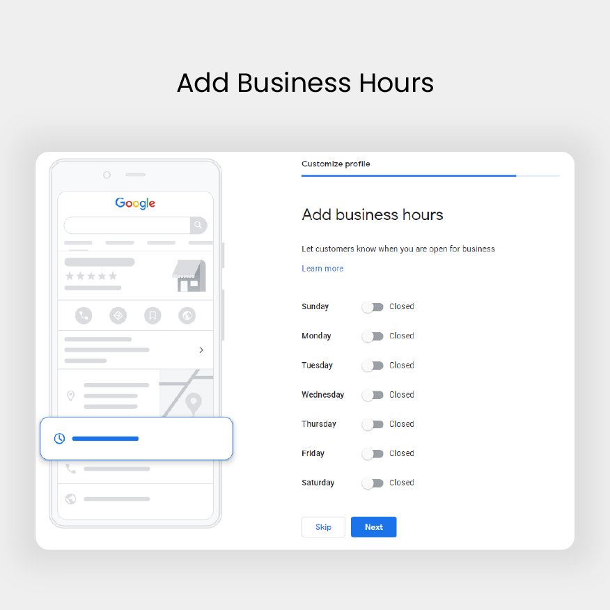 The ultimate Google Business Profile guide - add business hours screenshot