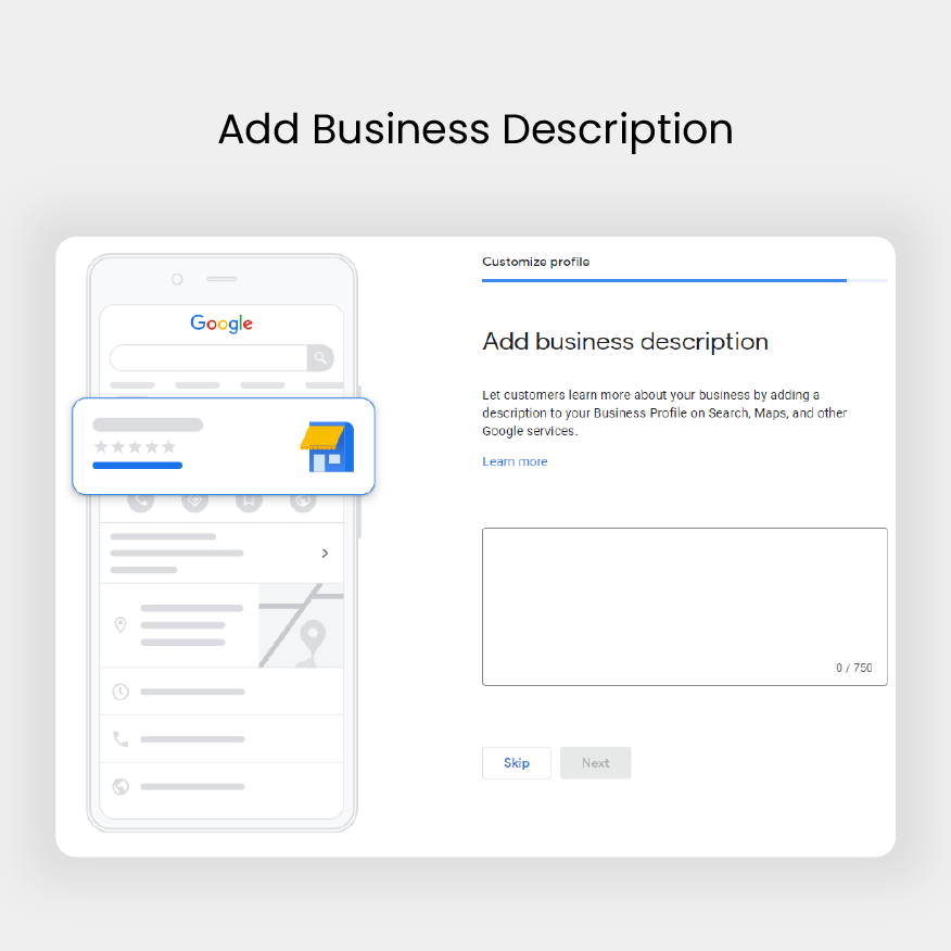 The ultimate Google Business Profile guide - add business description screenshot