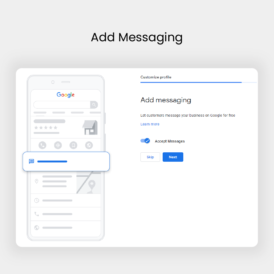 The ultimate Google Business Profile guide - add messaging screenshot
