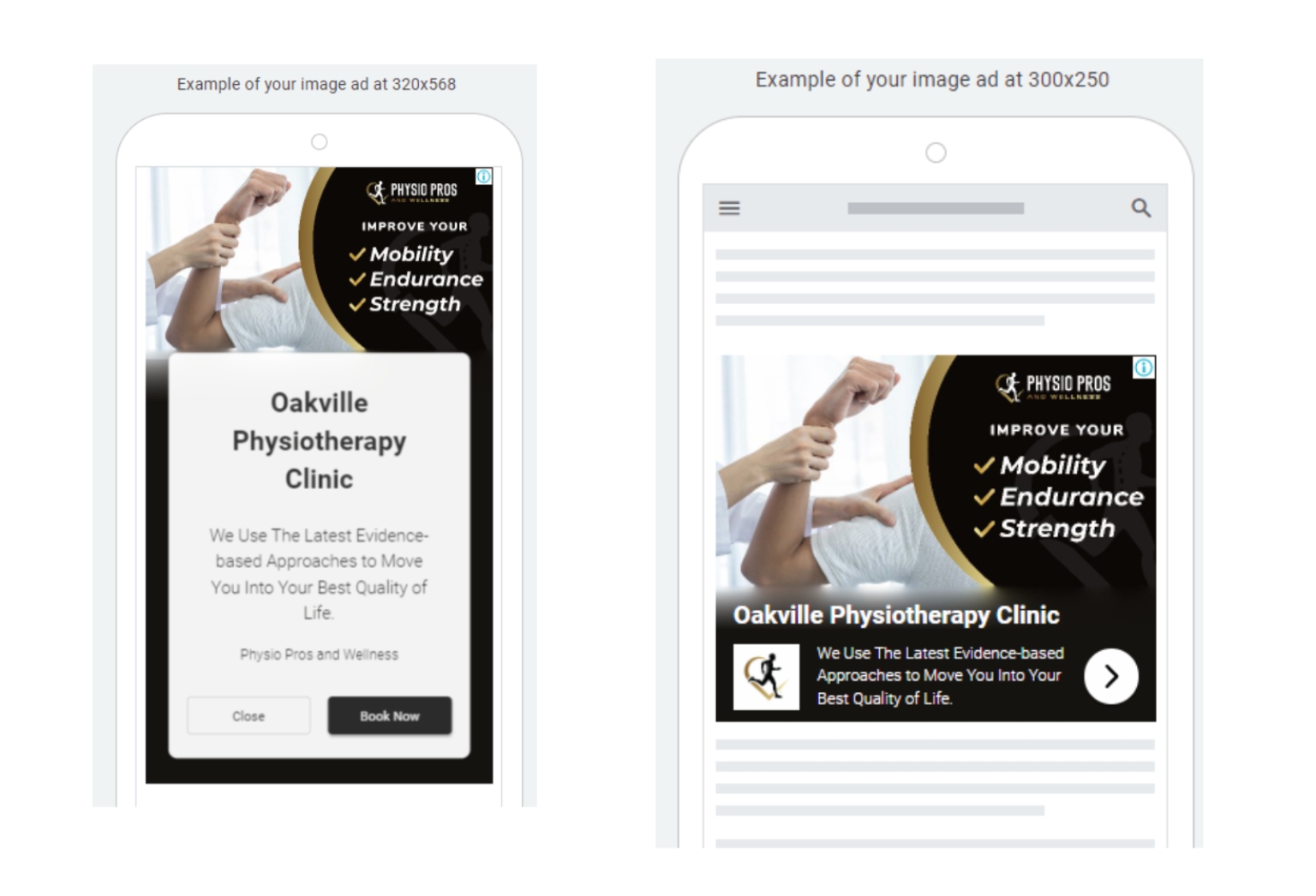 Physio Pros PPC - examples of ads